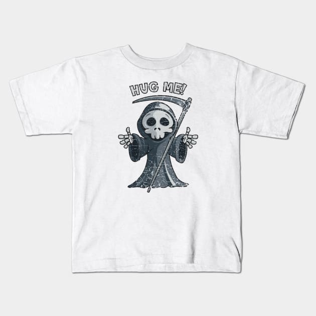 Hug Me Grim Reaper Scary Halloween Kids T-Shirt by Imagein